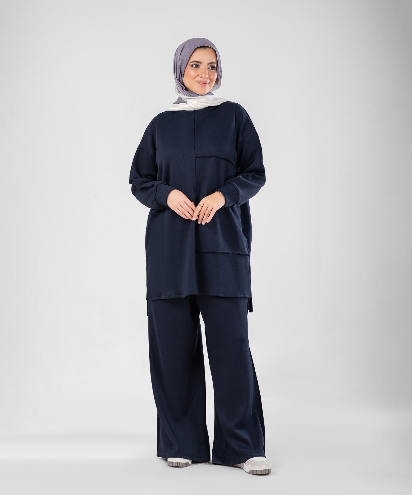 Oversized Training Set | Modest 2-Piece Set ( Blue )
