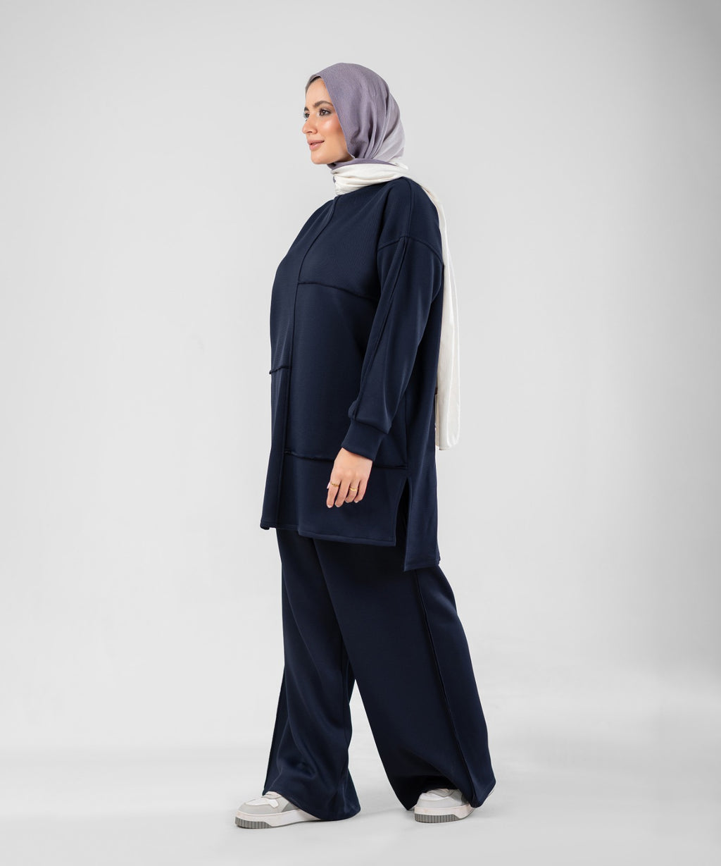 Oversized Training Set | Modest 2-Piece Set ( Blue )