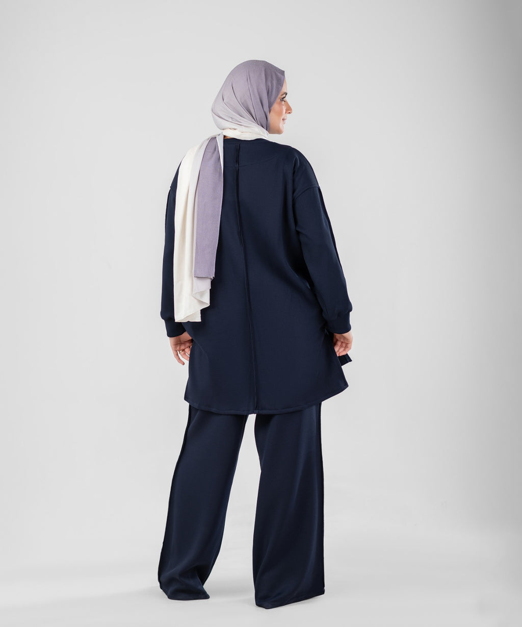 Oversized Training Set | Modest 2-Piece Set ( Blue )