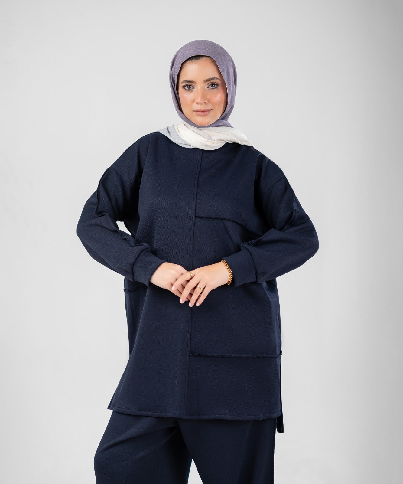 Oversized Training Set | Modest 2-Piece Set ( Blue )