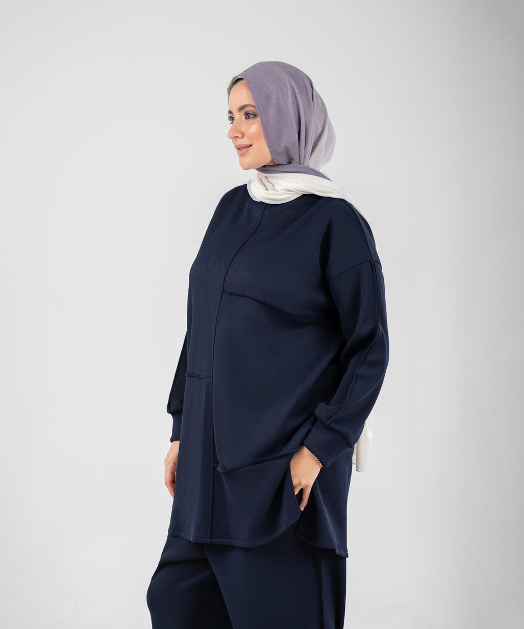 Oversized Training Set | Modest 2-Piece Set ( Blue )