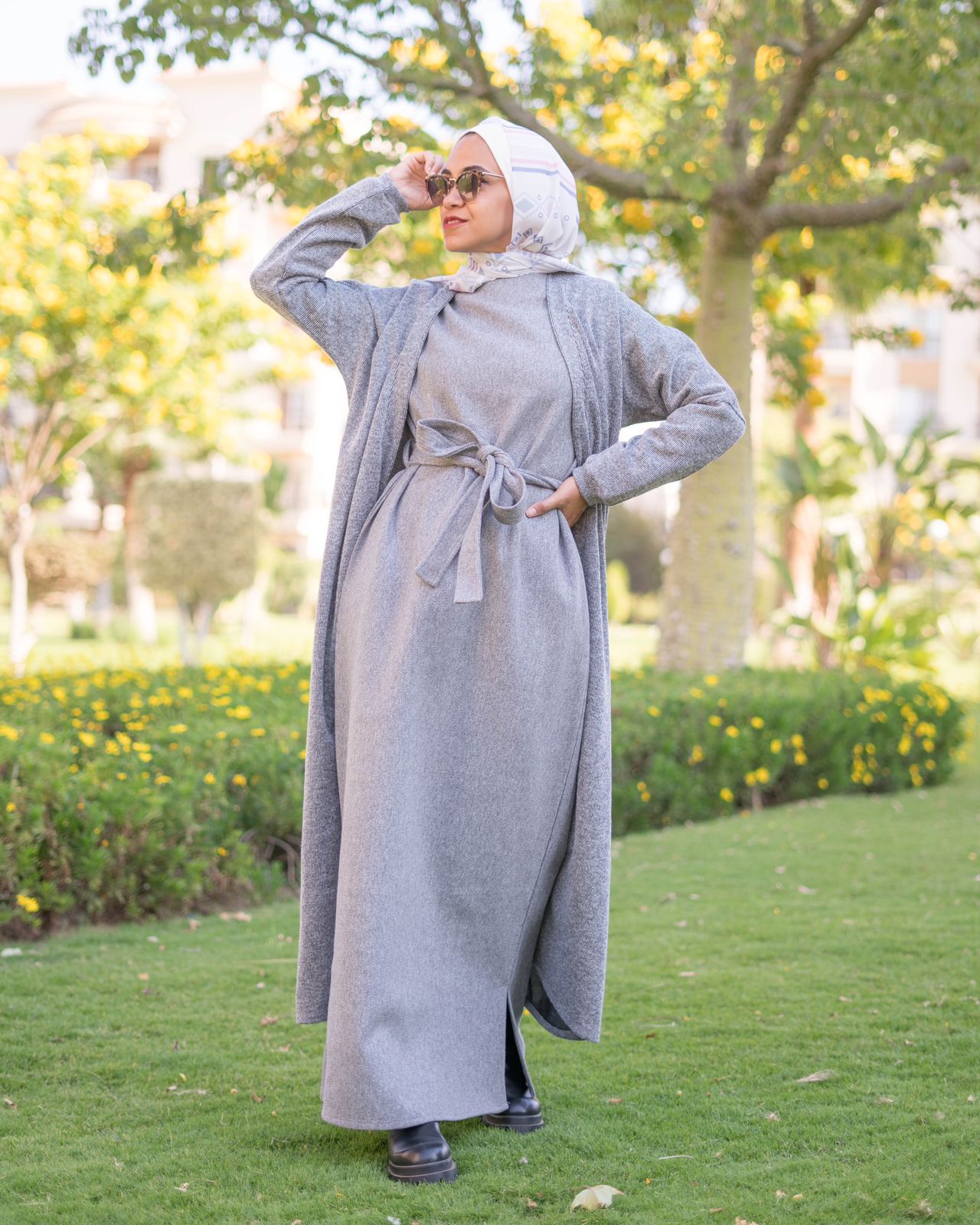 Grey Basic Wool Dress